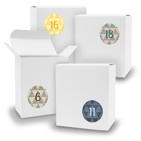 Adventskalender zum F�llen 24x Quader WEISS + Sticker V0...