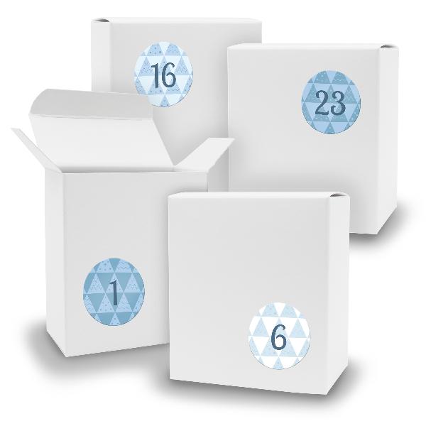 Adventskalender zum F�llen 24x Quader WEISS + Sticker V0...
