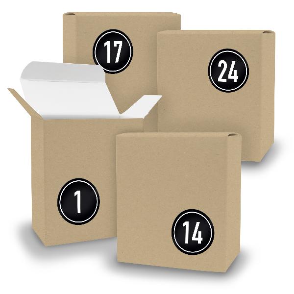 Adventskalender zum F�llen 24x Quader BRAUN + Sticker V0...
