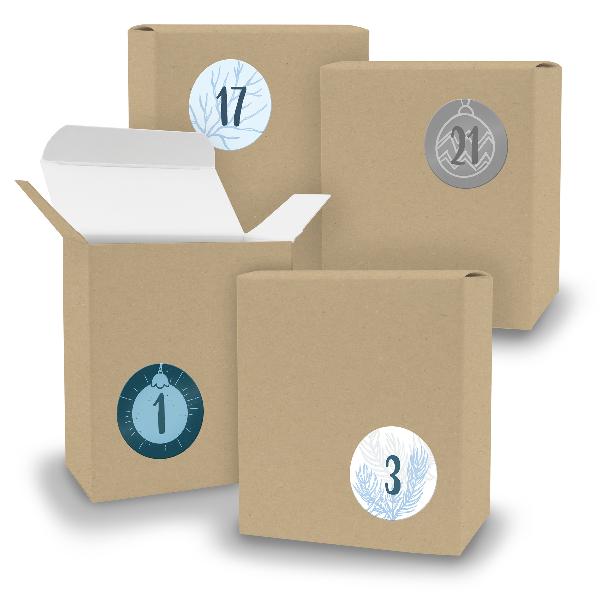 Adventskalender zum F�llen 24x Quader BRAUN + Sticker V0...