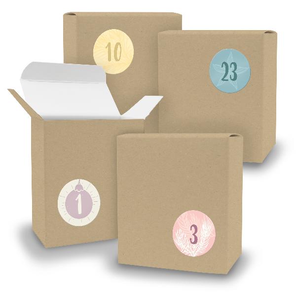 Adventskalender zum F�llen 24x Quader BRAUN + Sticker V0...