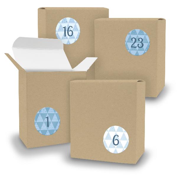 Adventskalender zum F�llen 24x Quader BRAUN + Sticker V0...