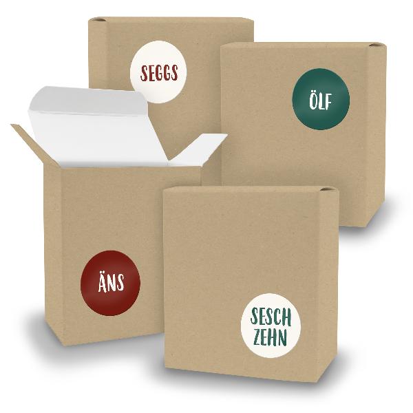 Adventskalender zum F�llen 24x Quader BRAUN + Sticker V0...