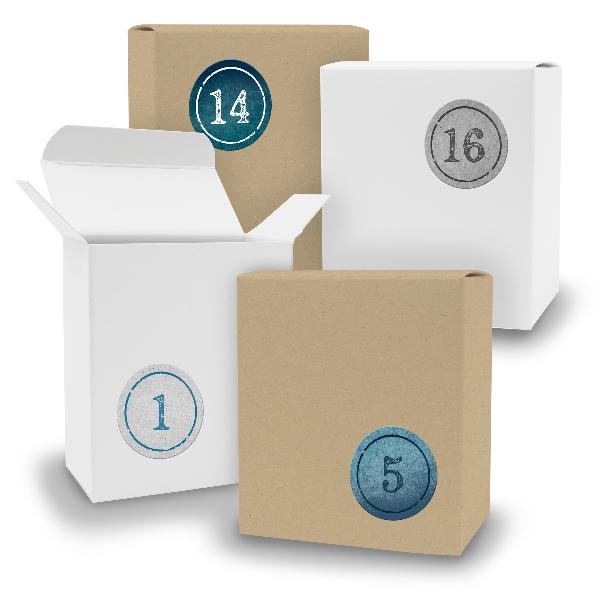 Adventskalender zum F�llen 24x Quader gemischt WEISS BRA...