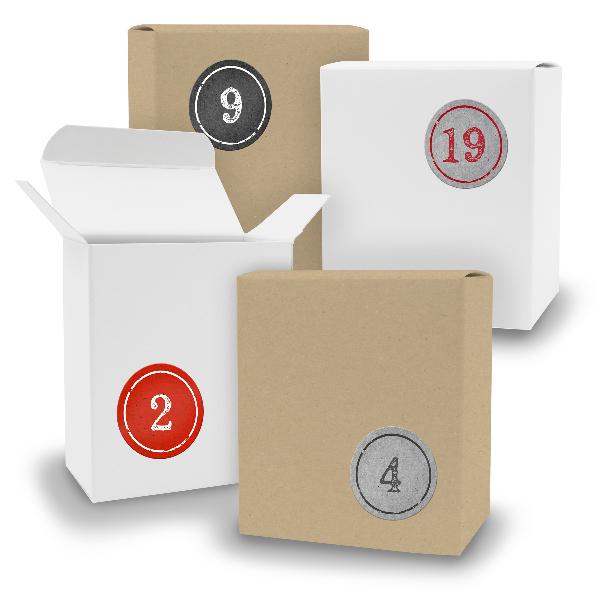 Adventskalender zum F�llen 24x Quader gemischt WEISS BRA...
