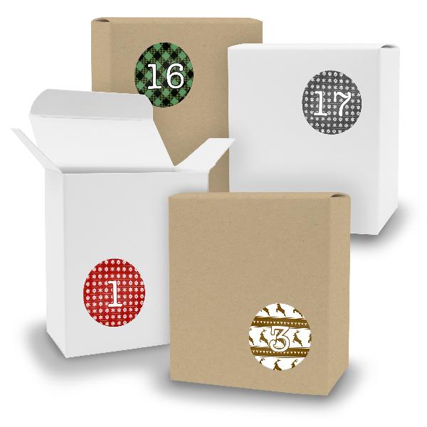 Adventskalender zum F�llen 24x Quader gemischt WEISS BRA...