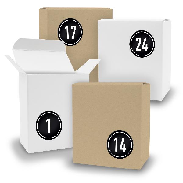Adventskalender zum F�llen 24x Quader gemischt WEISS BRA...