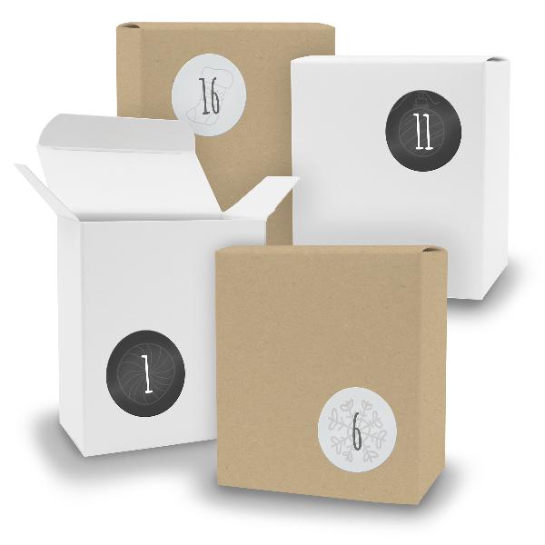 Adventskalender zum F�llen 24x Quader gemischt WEISS BRA...