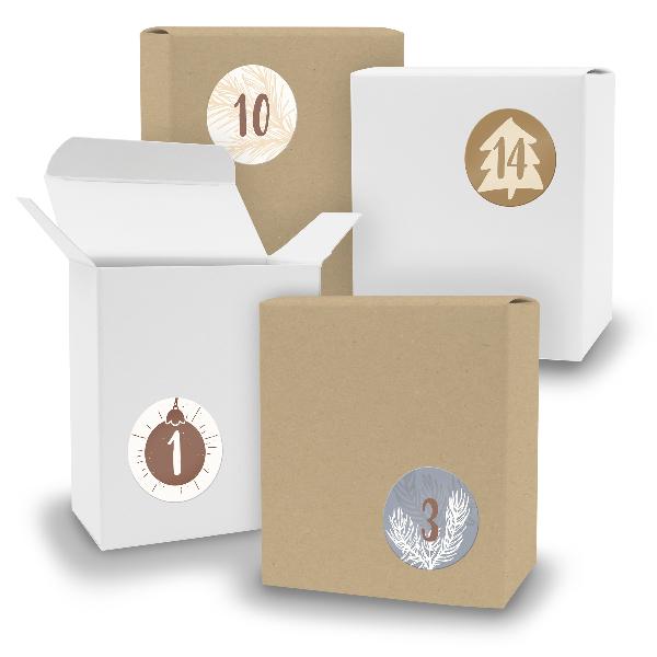 Adventskalender zum F�llen 24x Quader gemischt WEISS BRA...
