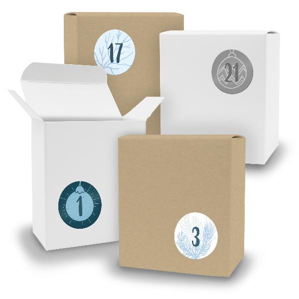Adventskalender zum F�llen 24x Quader gemischt WEISS BRA...