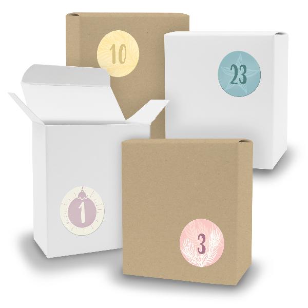 Adventskalender zum F�llen 24x Quader gemischt WEISS BRA...