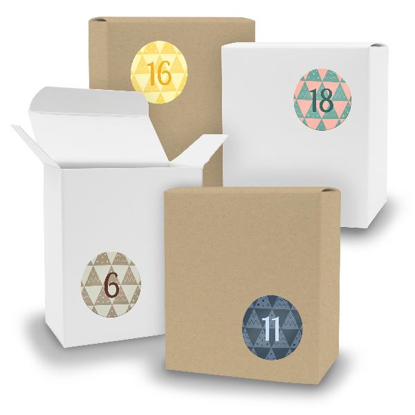 Adventskalender zum F�llen 24x Quader gemischt WEISS BRA...