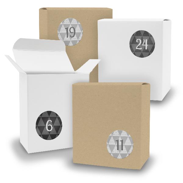 Adventskalender zum F�llen 24x Quader gemischt WEISS BRA...
