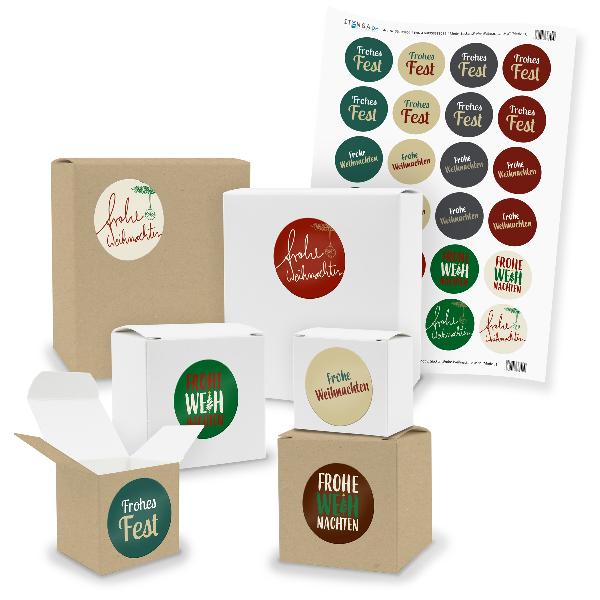 itenga SET 24x kleine Geschenkboxen mit Sticker Frohe We...