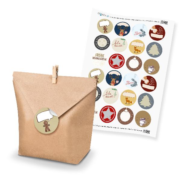 itenga SET Weihnachten Geschenkesticker Mix (Motiv 56) 2...