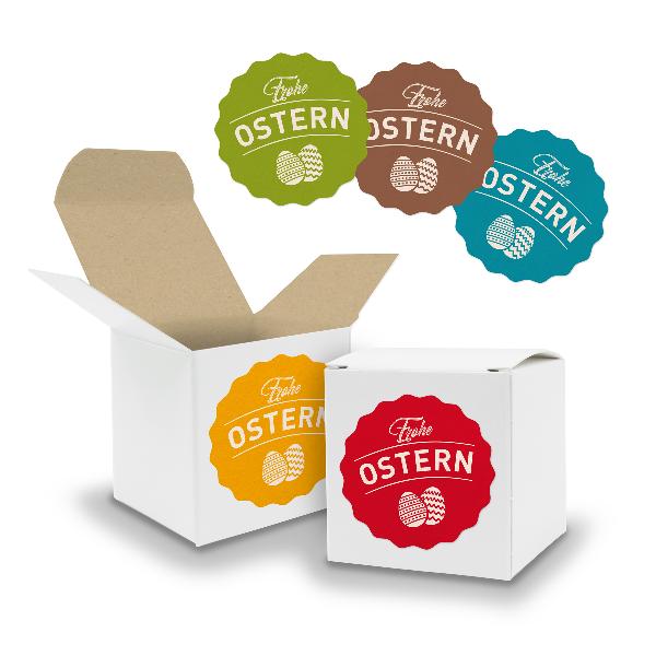 itenga Set 10x W�rfel 6,5 x 6,5 cm Wei�/Braun + 10x Oste...