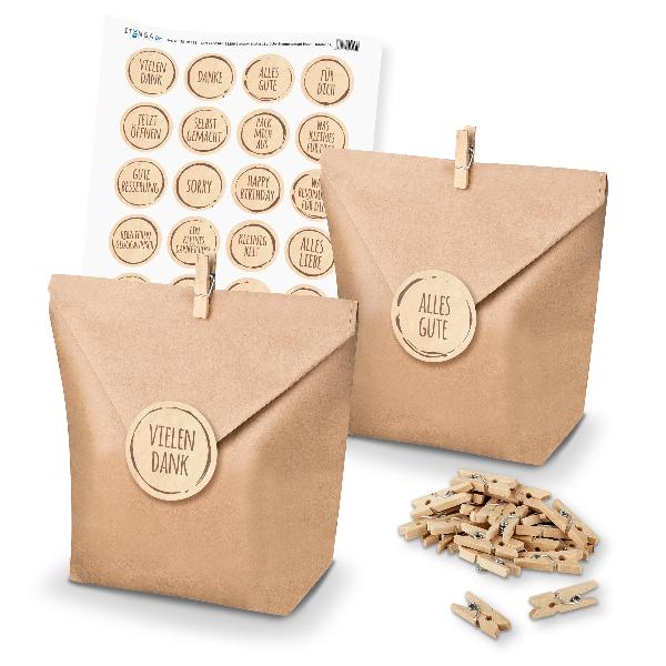 itenga SET Geschenkt�ten Spr�che Stempeldesign Braun unl...