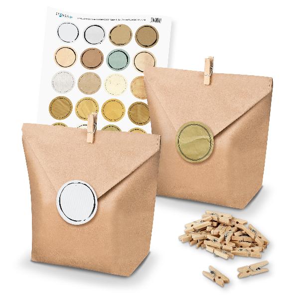 itenga SET Geschenkt�ten Vintage Papier Mix unlackiert (...