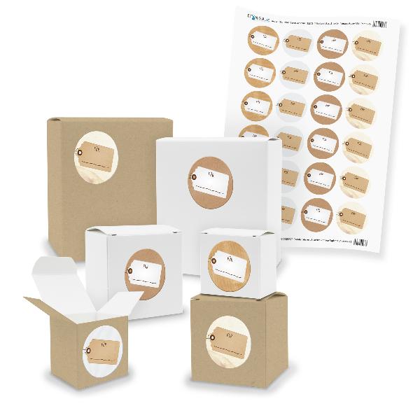 itenga SET Etiketten Vintage Papier Mix unlackiert (Mot...
