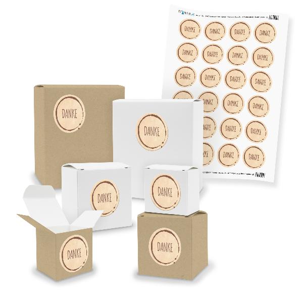 itenga SET Danke Stempeldesign Braun unlackiert (Motiv ...