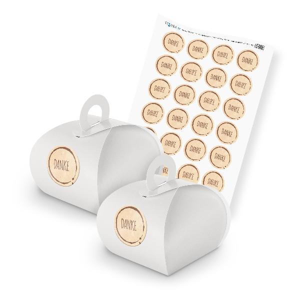 itenga SET Danke Stempeldesign Braun unlackiert (Motiv ...