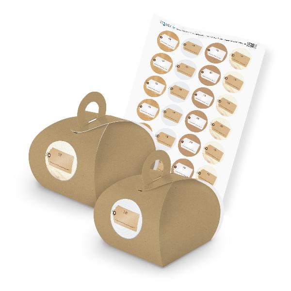 itenga SET Etiketten Vintage Papier Mix unlackiert (Mot...