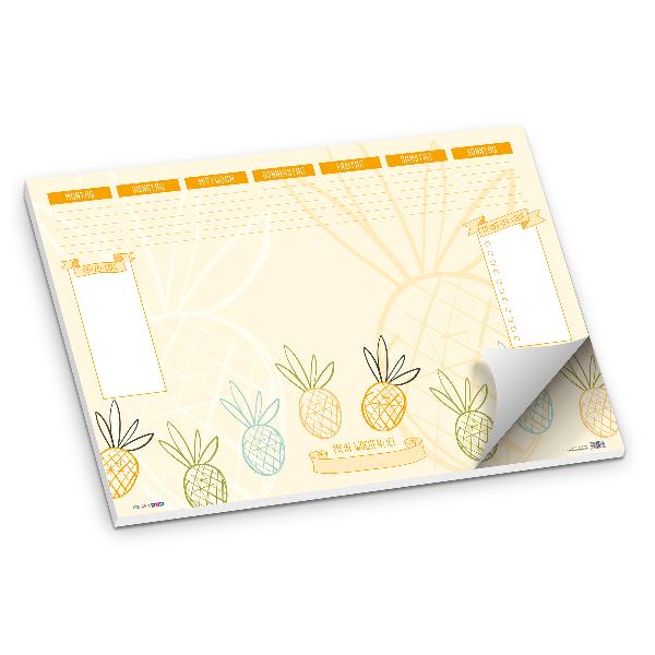 itenga Schreibtischunterlage Ananas DIN A2 50 Blatt