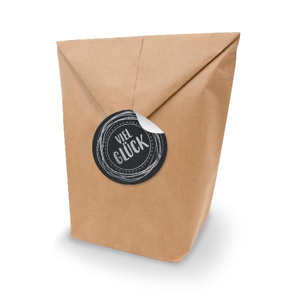 SET Viel Gl�ck 10x Geschenkt�ten XL Kraftpapier + Aufkle...