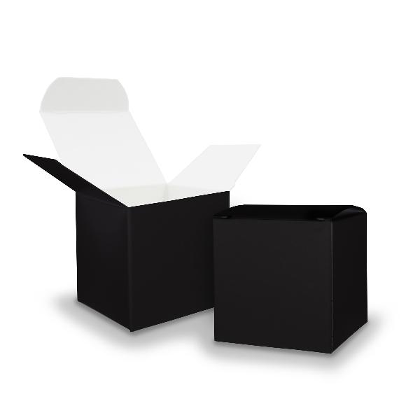 itenga W�rfelbox aus Karton 6,5x6,5cm schwarz Gastgeschenk