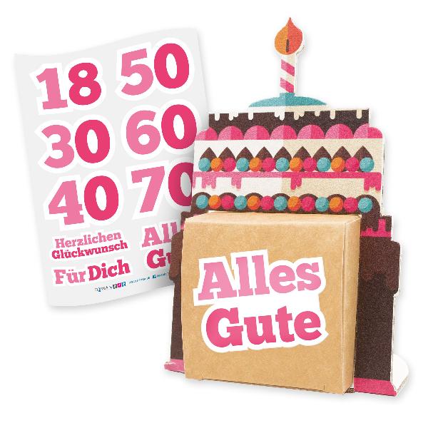 itenga Geldgeschenkverpackung Geburtstagstorte mit Stick...