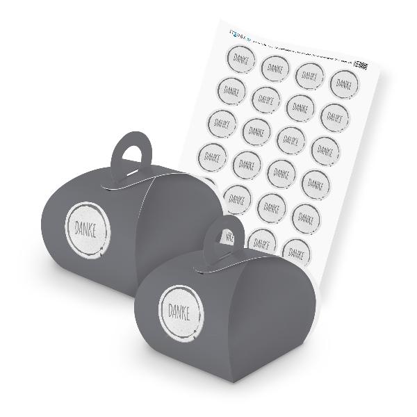 itenga SET Danke Stempeldesign grau unlackiert (Motiv 83...