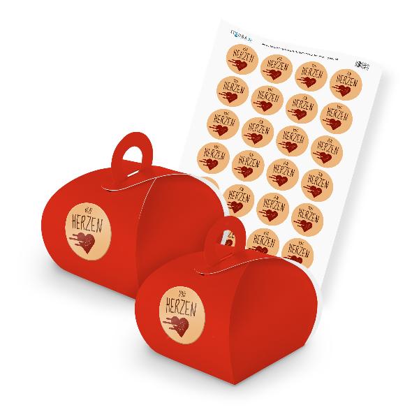 itenga SET von HERZEN (Motiv 14) 24x Geschenkschachtel m...