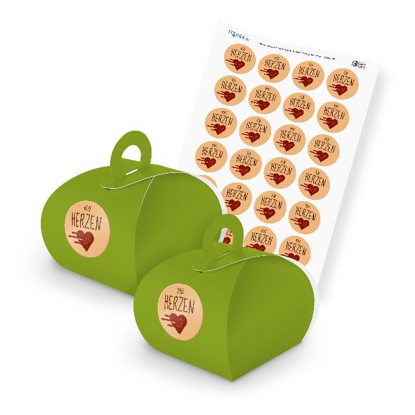 itenga SET von HERZEN (Motiv 14) 24x Geschenkschachtel m...