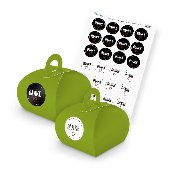 itenga SET DANKE (Motiv 22) 24x Geschenkschachtel mit Gr...