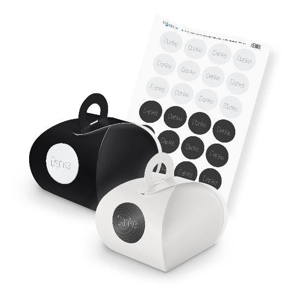 itenga SET Danke Schlicht Mix (Motiv 81) 24x Geschenksch...