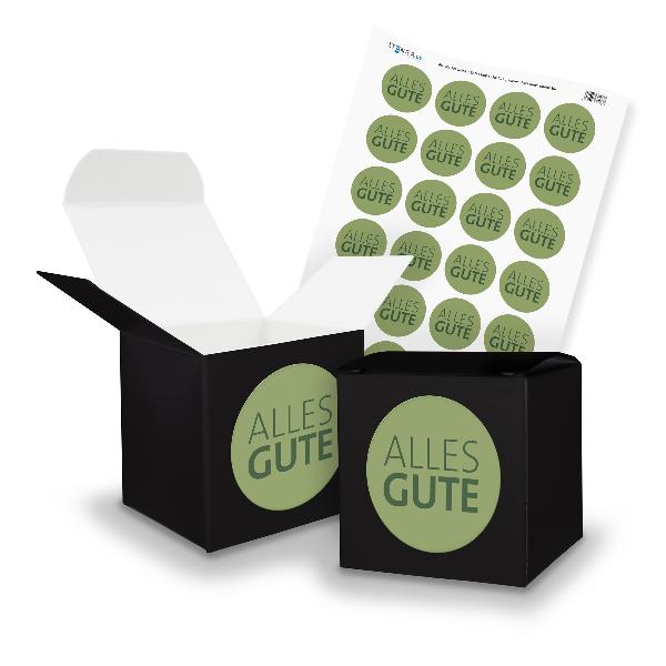 itenga SET Alles GUTE (Motiv 20) 24x W�rfel 6,5cm schwar...