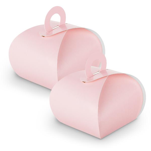 itenga V67 25x Geschenkbox mit Griff Kraftkarton Rosa