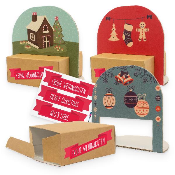 itenga Geschenkverpackung Set "Weihnachten Vintage" 3x V...