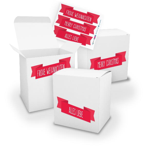 itenga Geschenkverpackung Set 3x XL W�rfel wei� + Sticke...