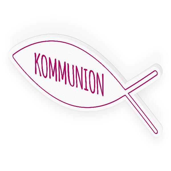 itenga Trschild Tischdeko Fisch pink Kommunion 30,0 x 1...
