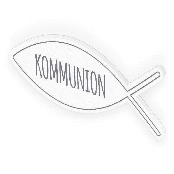 itenga T�rschild Tischdeko Fisch grau Kommunion 30,0 x 1...