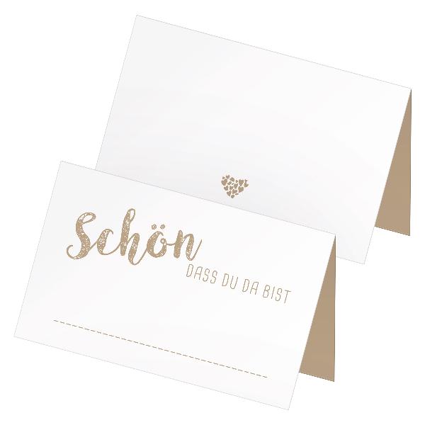 itenga 24 x Tischkarten "Sch�n dass du da bist" latte ma...