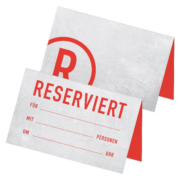 itenga 24x Tischkarten "Reserviert" rot hellgrau Betonop...