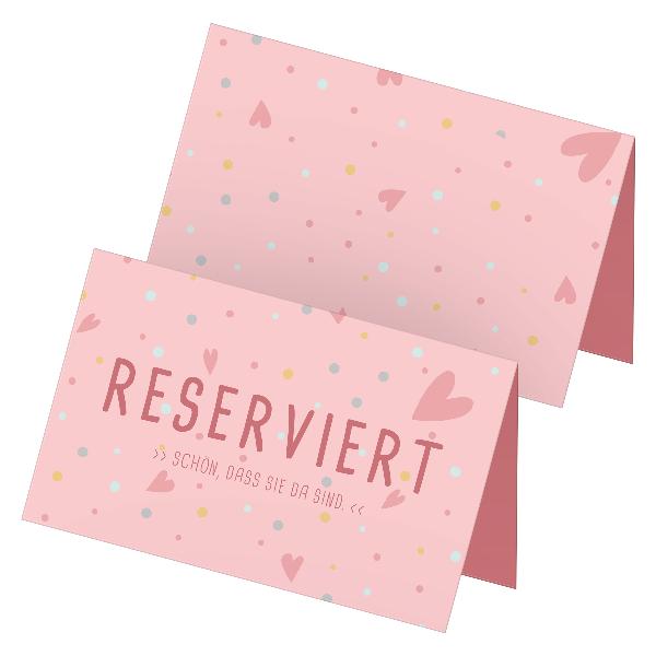 itenga 24x Tischkarten "Reserviert" Pastellt�ne Herzen P...