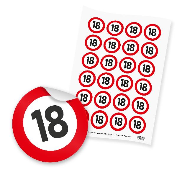 itenga 24x Sticker 18 Verkehrsschild (Motiv 103)