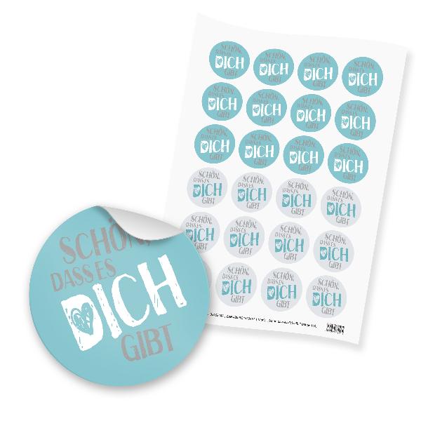 itenga 24x Sticker "Sch�n dass es dich gibt" (Motiv 110)...