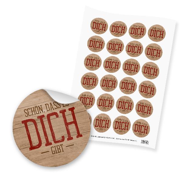 itenga 24x Sticker "Sch�n dass es dich gibt" (Motiv 111)...