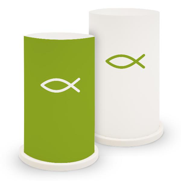 itenga Windlicht "Fisch gr�n" f�r Kommunion Konfirmation...