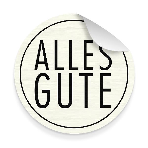itenga 10x Aufkleber Sticker "Alles Gute" wei� schwarz 9...