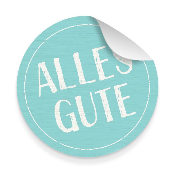 itenga 10x Aufkleber Sticker ALLES GUTE t�rkis 9,5 cm Du...